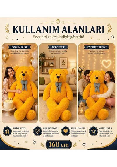 160 Cm Dev Pelüş,papyonlu Peluş Ayı,yumuşak Ve Sevimli Büyük Boy Oyuncak,sarılmalık Ayı,papyonl