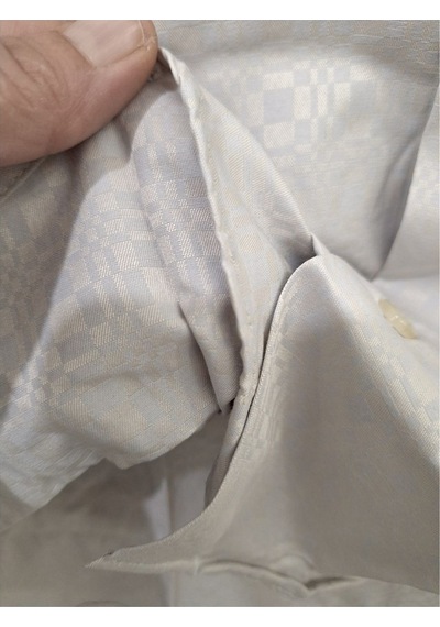 M Slim Fit Sert Yakalı Desenli Bej / Mavili Klasik Kısa Kollu Erkek Gömlek Kahverengi