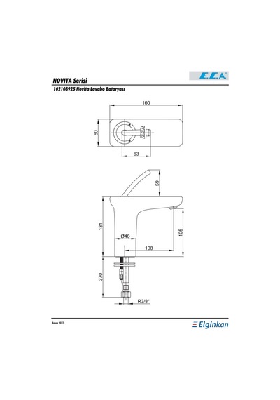 Eca Novita Lavabo Bataryası 102108925H Krom