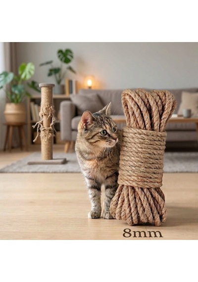 Kedi Tırmalama İpi - 8mm Jüt Halat X 25 Metre