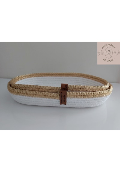 2'li Oval Sepet Takımı (Gold&Ekru) 29x5-25x5