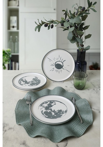 Keramika Black Shadow Nordic Pasta Tabağı 22 Cm 4 Adet 22981-82 Çok Renkli