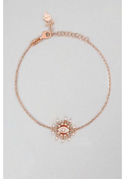 So Chic Ra'nın Gözü 18 Ayar Rose Altın Kaplama Gümüş Minimal Bileklik