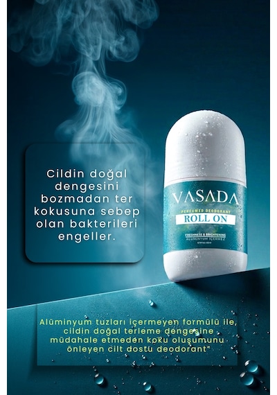 Vasada Ter Önleyici Beyazlatıcı Alüminyum İçermeyen Unisex Roll-On 50 ML