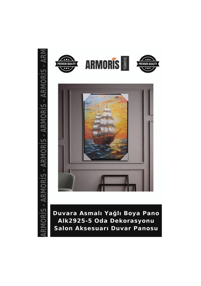 Duvara Asmalı Yağlı Boya Pano Alk2925-5 Oda Dekorasyonu Salon Aksesuarı Duvar Panosu