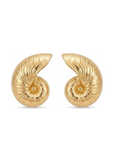 Tırtık Desenli Salyangoz Gold Küpe