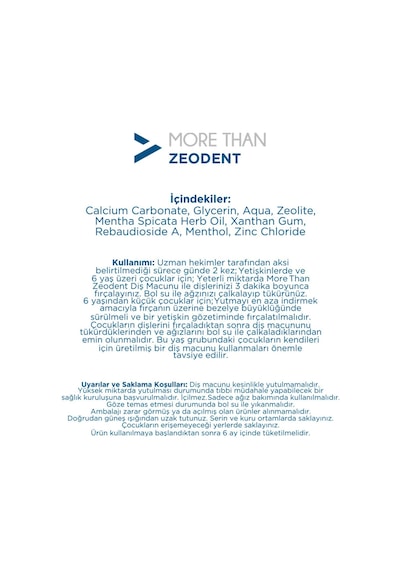 More Than Zeodent Diş Macunu 100 Gr