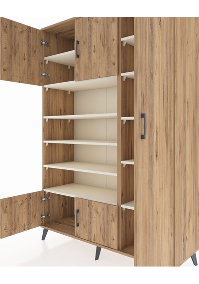 Hyperion Dolap 11 Raflı 5 Kapaklı 132x44x195 Çam-çam/aytaşı Çam