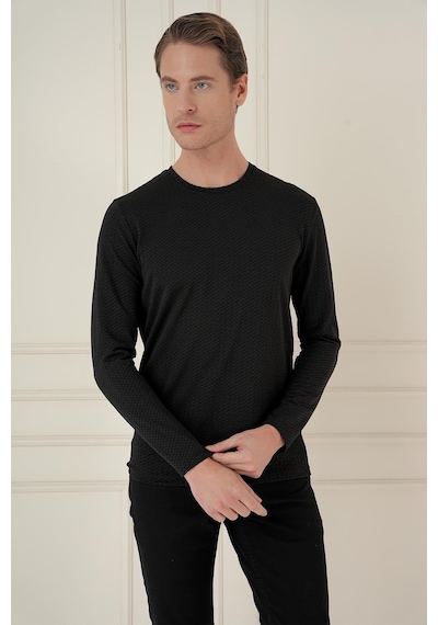 Efor Ts 889 Slim Fit Siyah Spor T-shirt Siyah