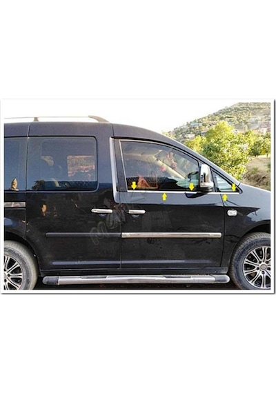 Vw Caddy Krom Cam Çıtası 2004-2014 4 Parça Paslanmaz  Çelik