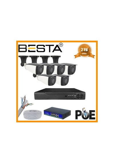 5 Mp 1440p 6 Dış Mekan Kameralı Ip Poe Güvenlik Seti