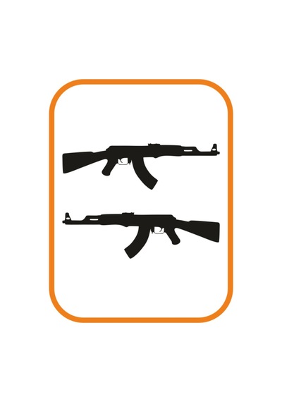 ''keleş Ak47'' 2 Adet Sağ Ve Sol Oto Sticker 30x10 Cm Siyah