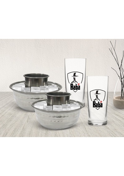 Bk Home Godfather Baba Tasarımlı İkili Rakı Bardağı Ve Ehl-i Keyi