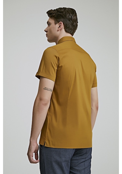 D'S Damat Twn Slim Fit Hardal Düz Stretch Gömlek 8ec02ee44326d Hardal