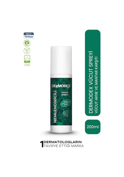 Dermodex Nemlendirici Ve Akneye Eğilimli Ciltler İçin Vücut Spreyi 200 Ml