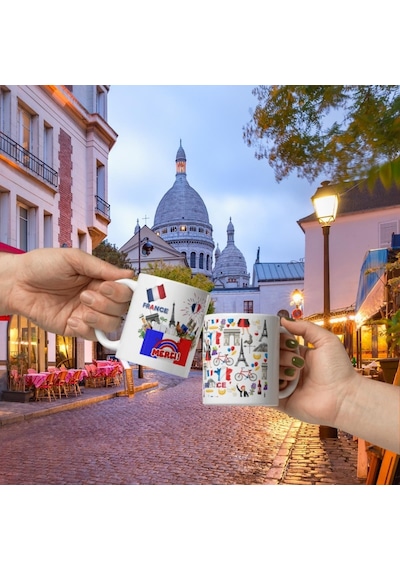 Fransa Kupa Bardak 2 Adet Seyahat Hatıra France Mug