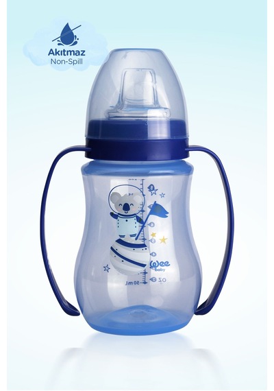 Galaxy Kulplu Alıştırma Bardağı Bebek Suluk 250 Ml 6+ Ay Mavi