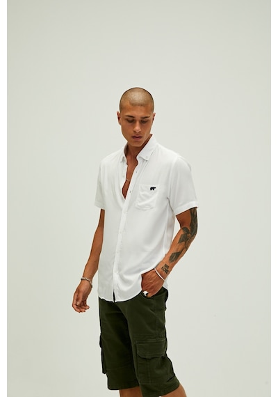 Bad Bear Frank Shirt Off-white Beyaz Kısa Kollu Erkek Gömlek-beyaz Beyaz