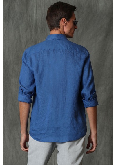 Levi's Keten Karışımlı Standart Fit Uzun Kol Erkek Gömlek Sh-43356 Derin Mavi