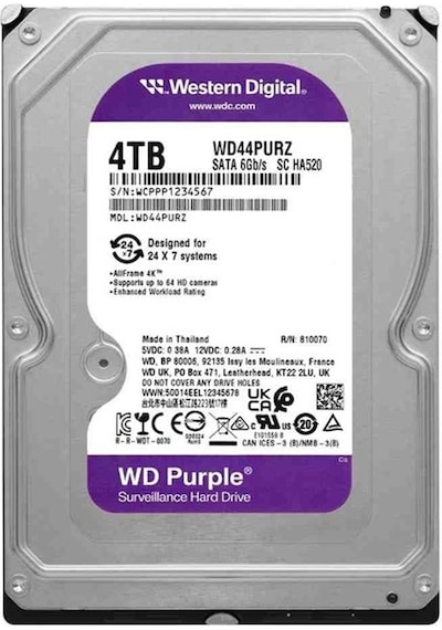 Wd Purple 4tb 5400rpm 128mb -wd44purz