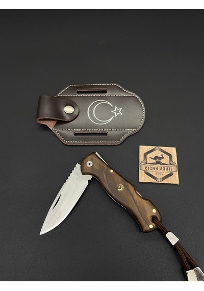 El Yapımı Outdoor Kamp Av Bıçağı Gümüş - Kahverengi