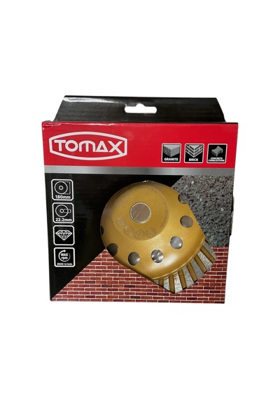 Tomax Tek Sıra Turbo Elmas Beton Yüzey Temizleme Diski 180mm