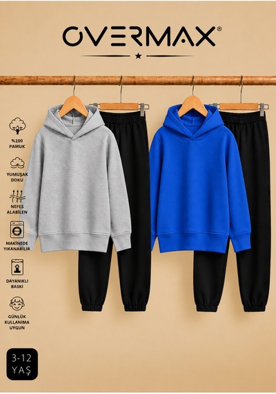 Overmax 2 Li Çocuk Kapüşonlu Eşofman Takımı Sweatshirt & Eşofman Altı 3-12 Yaş Gri-siyah, Saks Mavi-siyah - 919953561 Gri-siyah, Saks Mavi-siyah Overmax 2 Li Çocuk Kapüşonlu Eşofman Takımı Sweatshirt & Eşofman Altı 3-12 Yaş Gri-siyah, Saks Mavi-siyah - 919953561 Gri-siyah, Saks Mavi-siyah