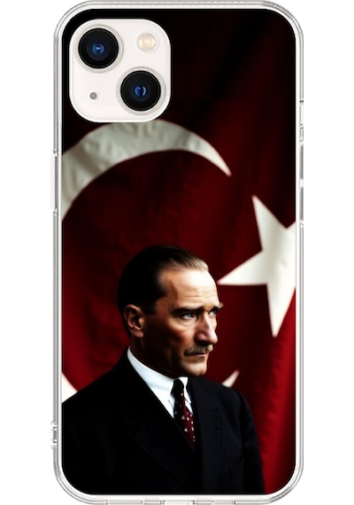 Apple Uyumlu iPhone 15 Plus Şeffaf Kılıf Atatürk 4 Tasarımlı