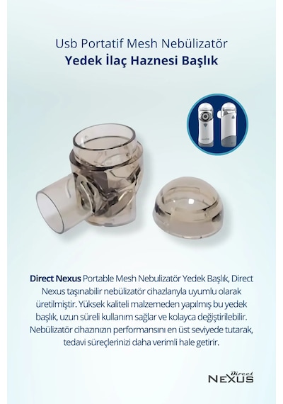 Direct Nexus Portable Mesh Nebulizatör Yedek Haznesi Başlık