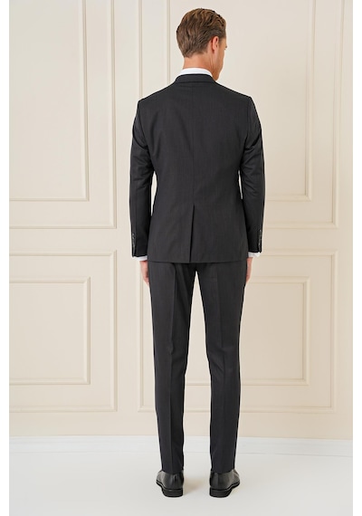 Efor Slim Fit Esnek Yelekli Klasik Siyah Takım Elbise Tk 897 Siyah