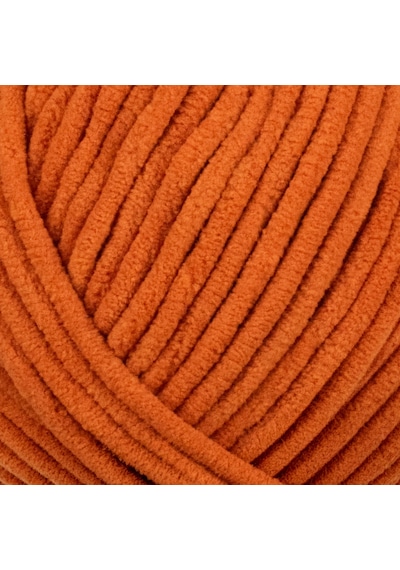 Kadife Örgü İpi 50gr %100 Polyester Yumuşak Pofuduk Bakır Turuncu