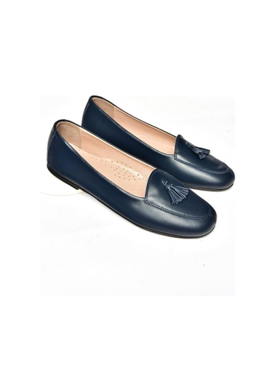 Fox Shoes R667001203 Lacivert Hakiki Deri Babet Lacivert