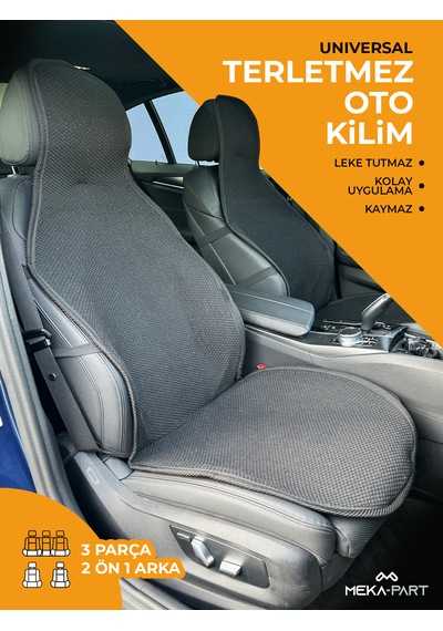 Meka Part Oto Koltuk Koruyucu Kılıf Siyah Universal 2+1 Parça