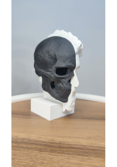 Memento Mori-öleceğini Hatırla Dekoratif Hediyelik Biblo 17 Cm Plastik Siyah Beyaz
