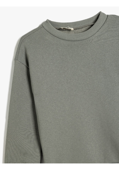 Koton Basic Sweatshirt Uzun Kollu Bisiklet Yaka Gri 5wkb10071tk Gri