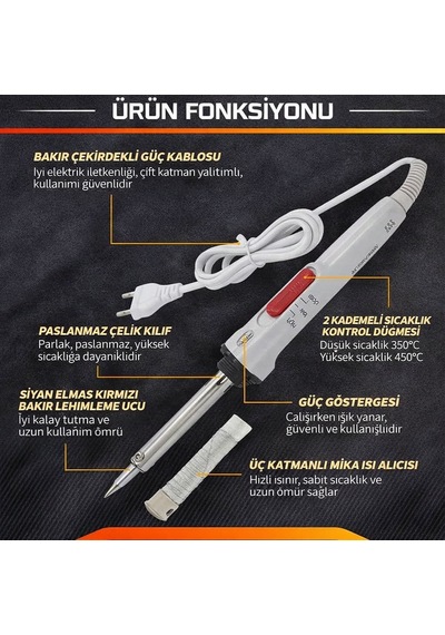 60walt Ayarlanabilir Lehim Makinesi Kalem Havya Lehim Makinesi 220volt