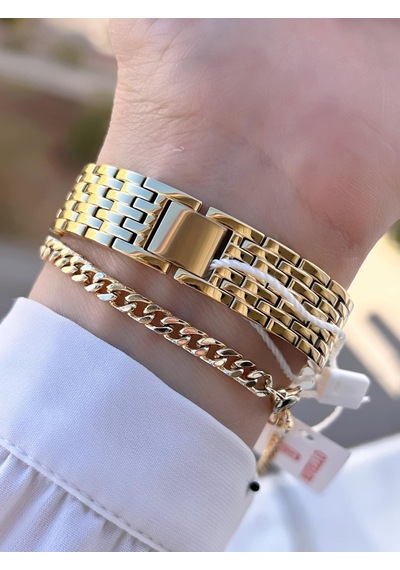 Revello Altın Kaplama Kararma Renk Atma Yapmaz 3atm Su Geçirmez+bileklik Lady Wristwatch Grc.101.m2