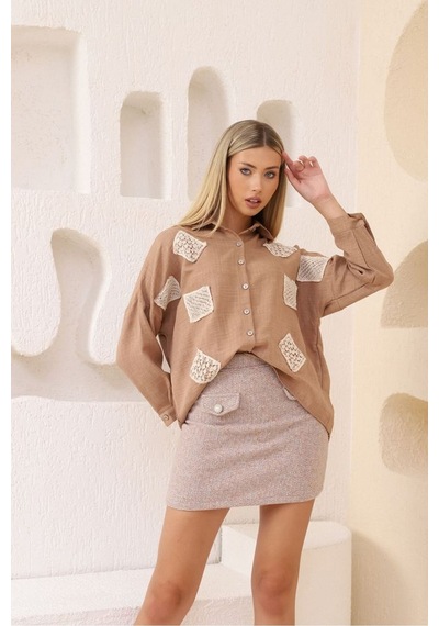 Verymoda Kaşe Mini Etek F1352 Taş