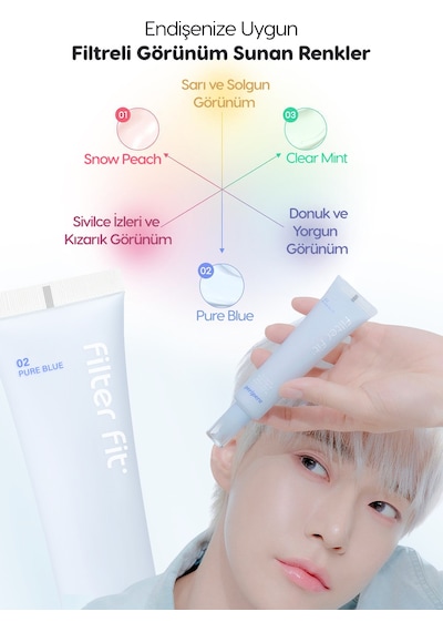 Peripera Filter Fit Milk Tone Up SPF30 002 Pure Blue