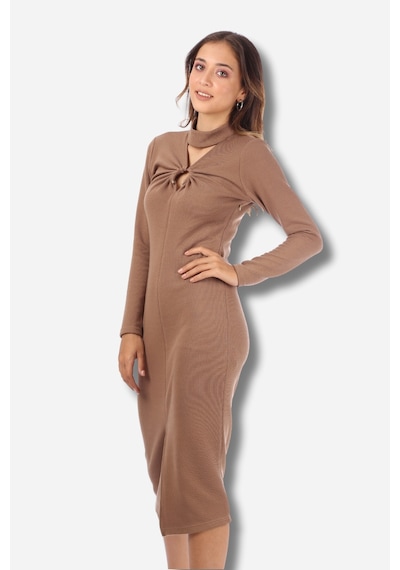 Favori Tekstil Triko Elbise Kahverengi