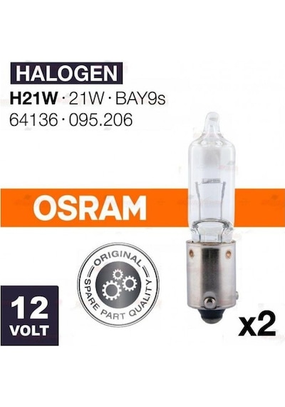 Osram 64136 H21W Bay9S 12 Volt 21W 2 Adet Opel