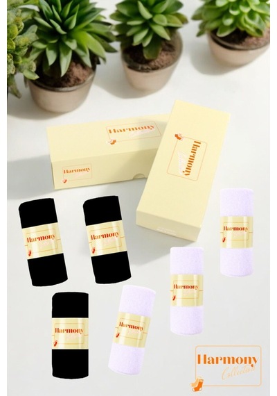 Harmony Collectıon Bambu Erkek Siyah Patik 6 Çift Özel Kutulu Burun Dikişsiz, Premıum Socks Siyah Beyaz