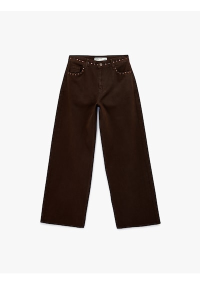Koton Normal Bel Pamuklu Troklu Cepli Düğmeli Bol Paça Pantolon - Loose Straight Fit Jeans Koyu Kahverengi 6sal40081mw Koyu Kahve Koton Normal Bel Pamuklu Troklu Cepli Düğmeli Bol Paça Pantolon - Loose Straight Fit Jeans Koyu Kahverengi 6sal40081mw Koyu Kahve