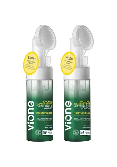 Vione 2 Adet Yüz Temizleme Köpüğü 150ml Yatıştırıcı Nemlendirici Özel Fırçalı