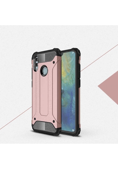 Kilifone - Huawei Uyumlu P Smart 2019 Pot-lx1 - Kılıf Çift Katman Zırh Tank Crash Military Kapak - Rose Gold