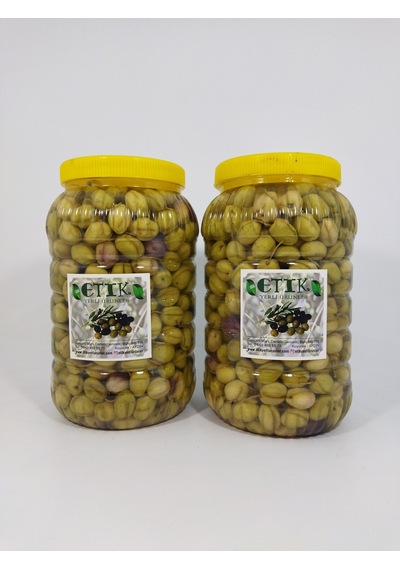Etik Yerli Ürünler Mudanya Cinsi Dilme Yeşil Tatlanmış Zeytin 2 x 3 KG