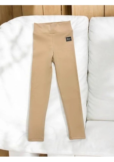 Zekids Kız Çocuk Fitilli Tayt-14204 Bej