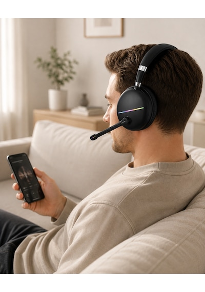 5 0 Rgb Işıklı Tasarım Bluetooth Kulaklık