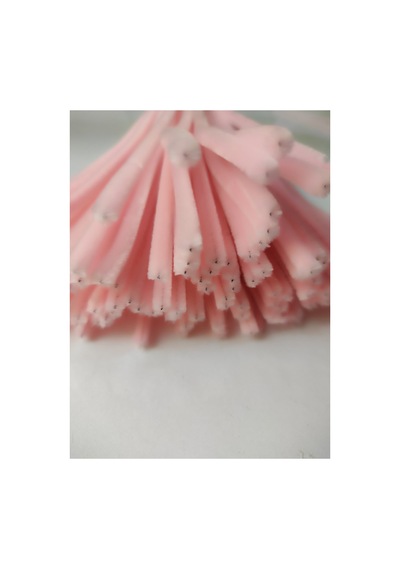 100 Adet Açık Pembe Şönil, Çiçek Yapımına Uygun Tüylü Tel, 30 Cm 6mm