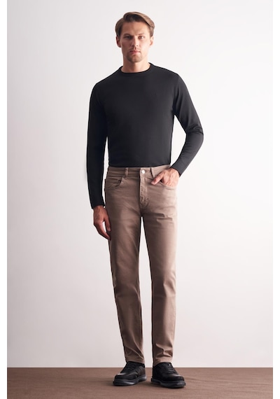 İmza Açık Bej 5 Cep Casual Slim Fit Pamuklu 5 Cep Pantolon 1003255318 Açık Bej